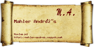 Mahler András névjegykártya