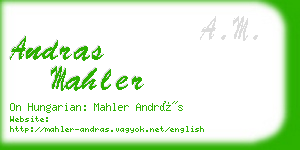 andras mahler business card